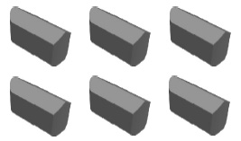 K20、K21型用于鑲制十字與X型硬質合金釬頭用釬片